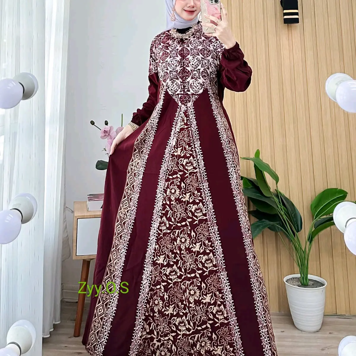terbaru gamis rayon candimekar/gamis busui m l xl xxl