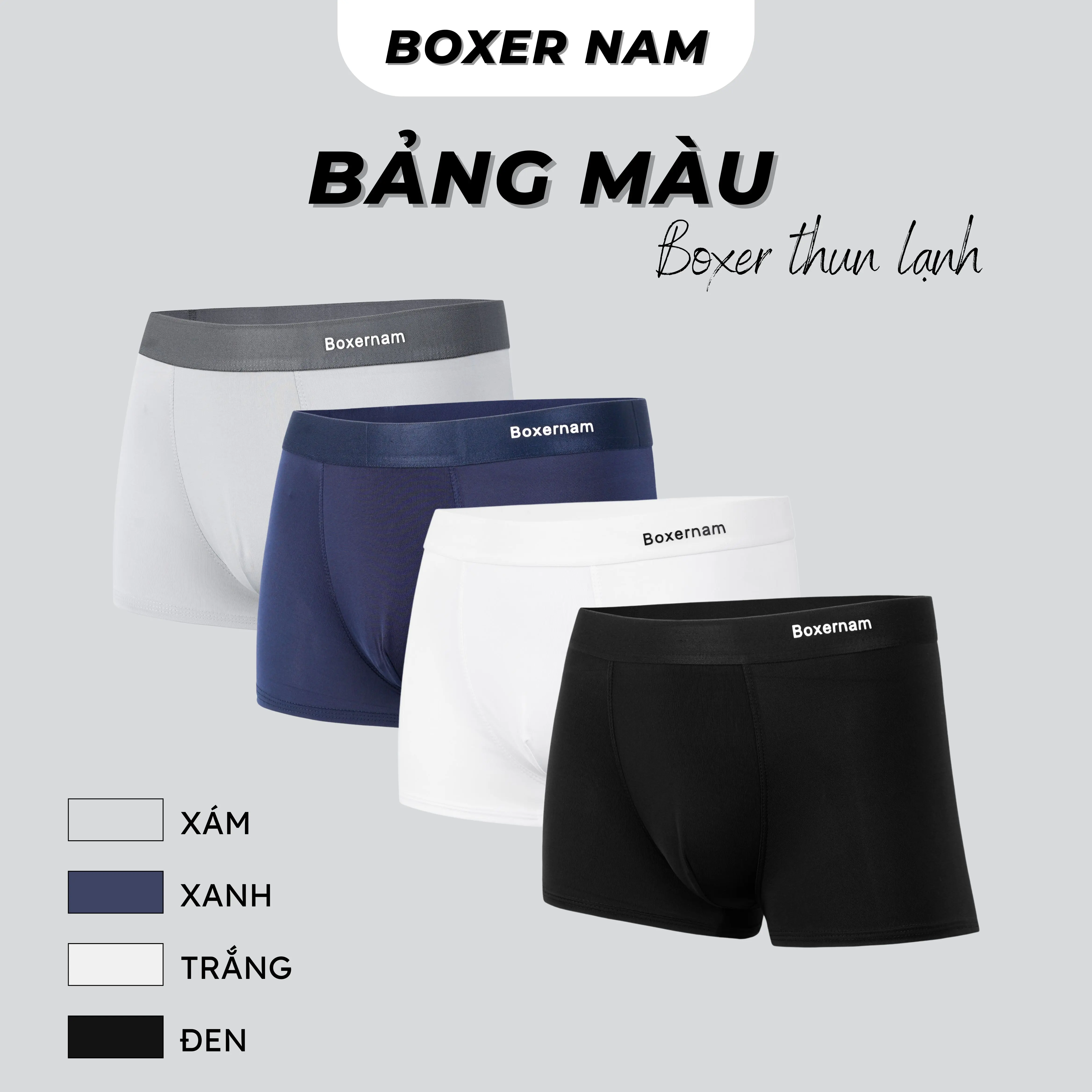 Quần sịp nam thun lạnh combo 4 quần lót nam co giãn 4 chiều siêu thoáng thấm hút mồ hôi Quần boxer/quần đùi Menswear