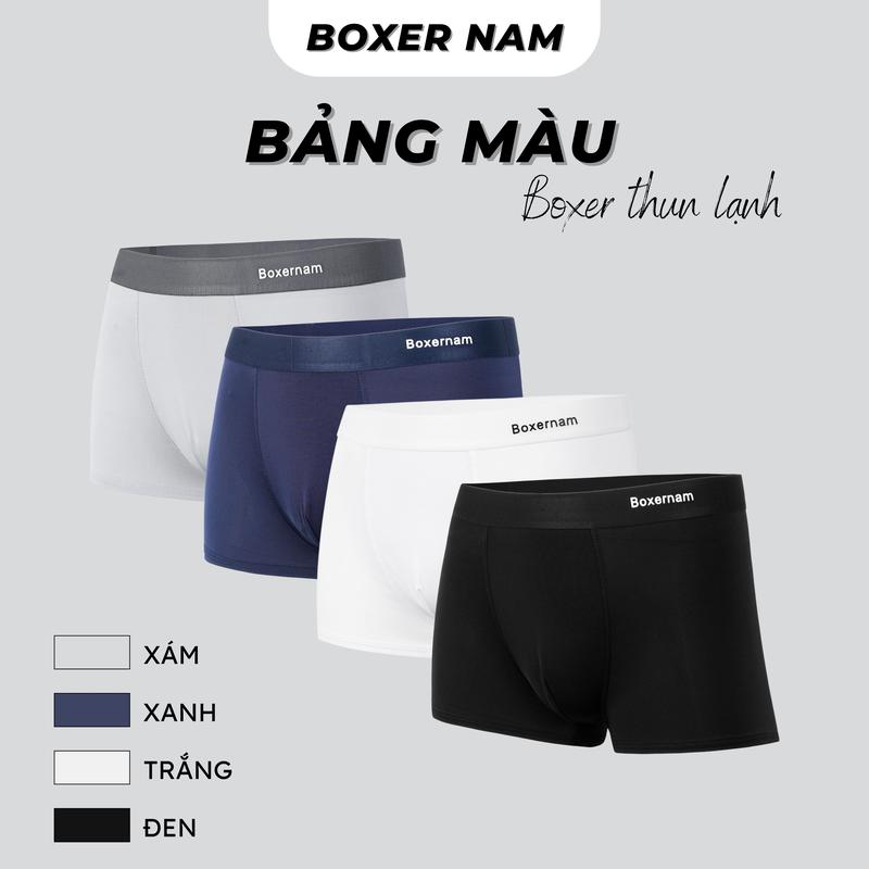  Quần sịp nam thun lạnh combo 4 quần lót nam co giãn 4 chiều siêu thoáng thấm hút mồ hôi Quần boxer quần đùi Menswear 
