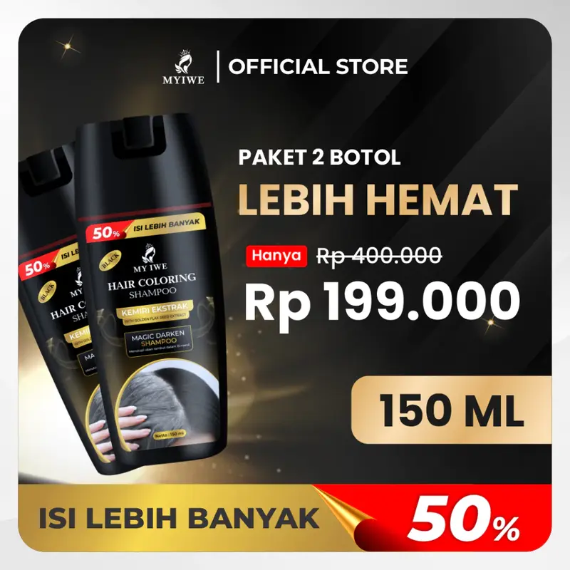Shampo Penghitam Uban Rambut My Iwe Hair Coloring Black Shampoo Original-Myiwe Shampo Untuk Mewarnai Penghitam Rambut Berkilau Penghilang Uban-Sampo Untuk Rambut Berwarna Dye Pewarna Cat Temporary 6