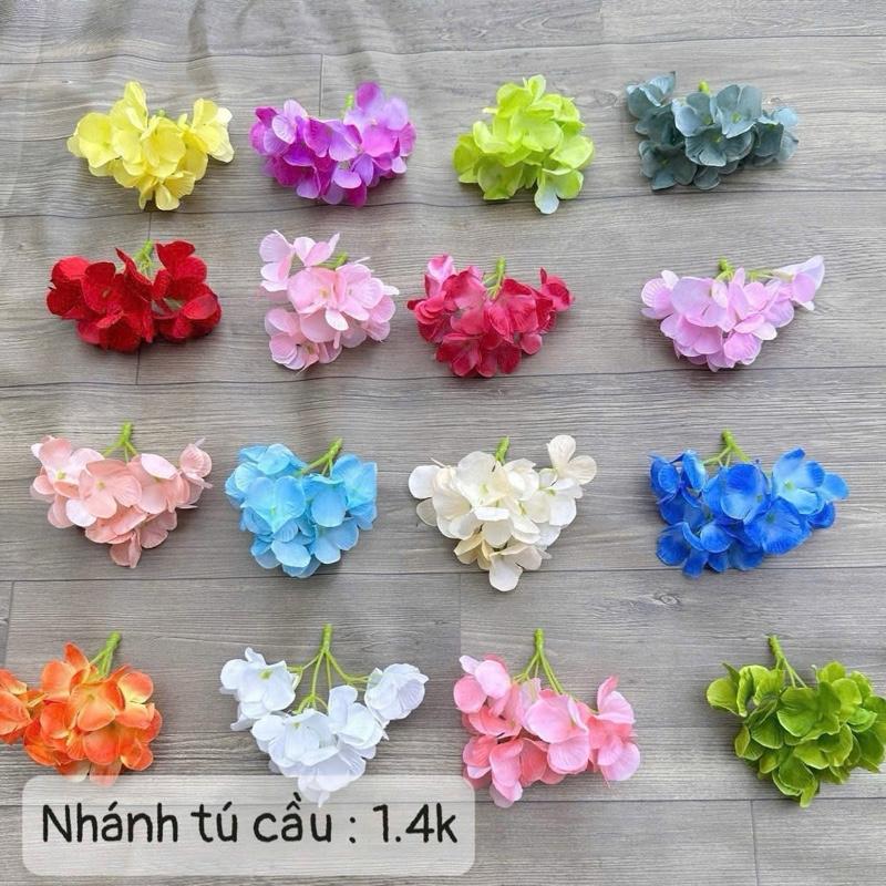 Đầu Nhánh Hoa Cẩm Tú Cầu Bằng Vải Lụa