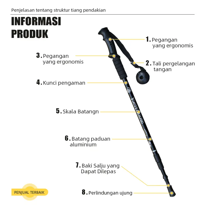 【LOWA】Tongkat Pendakian Gunung TP8101/Tiang Pelacak/Camping Outdoor Kualitas Import 3