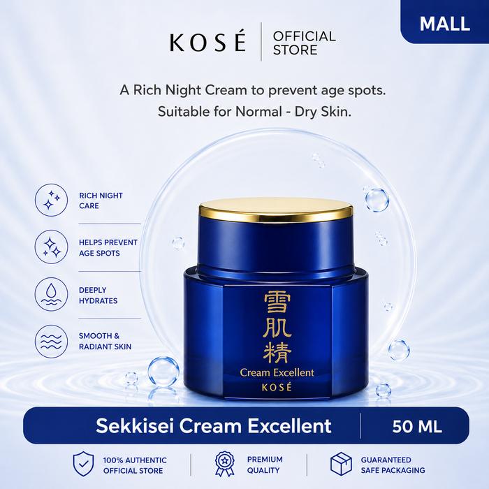 Gambar Kosé Sekkisei Cream Excellent 50gr - Krim Malam Pencerah & Anti Aging untuk Kulit Kering & Normal - Tekstur Krim Kaya dari Sekkisei by KOSE Kota Administrasi Jakarta Pusat Tokopedia