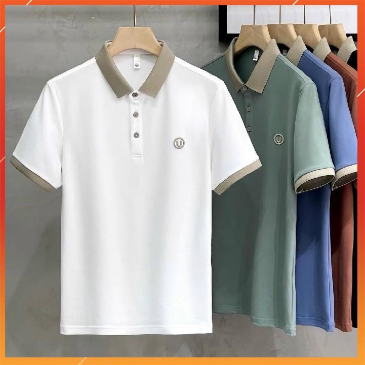 Áo Thun Polo Nam Thêu Chữ U, Fom dành Cho Cả Nữ Và Nam, Cổ Bẻ Phối Màu HOT