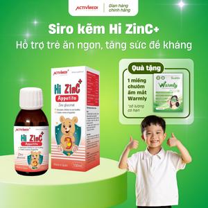Hi ZinC+ (HiZinC+) bổ sung kẽm, lysine, vitamin  B hỗ trợ trẻ ăn ngon