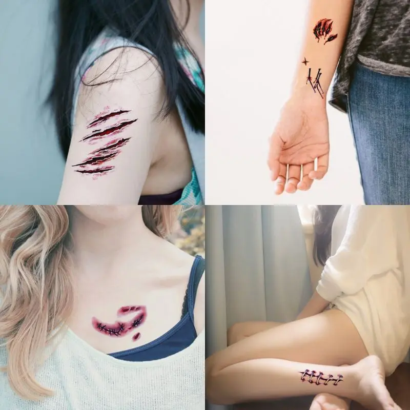 Tatto Temporer Luka / Temporary Tattoo Halloween Scar (prank ) Stiker tatto Tahan Air Waterproof