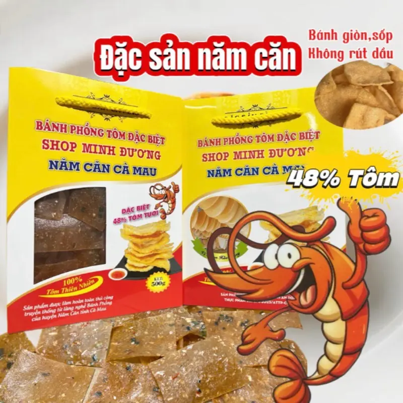Shop Minh Đương Bánh Phồng Tôm Đặc Sản Năm Căn Cà Mau 48% Tôm Tươi Ngon Chất Lượng Tốt Hương Vị Độc Đáo