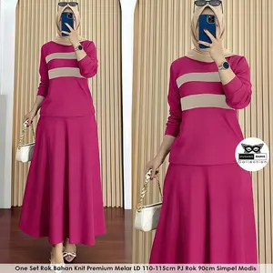 Cunda Set Bahan Kaos Ashter LD 110cm Pinggang Karet Melar 100cm Simpel Elegan