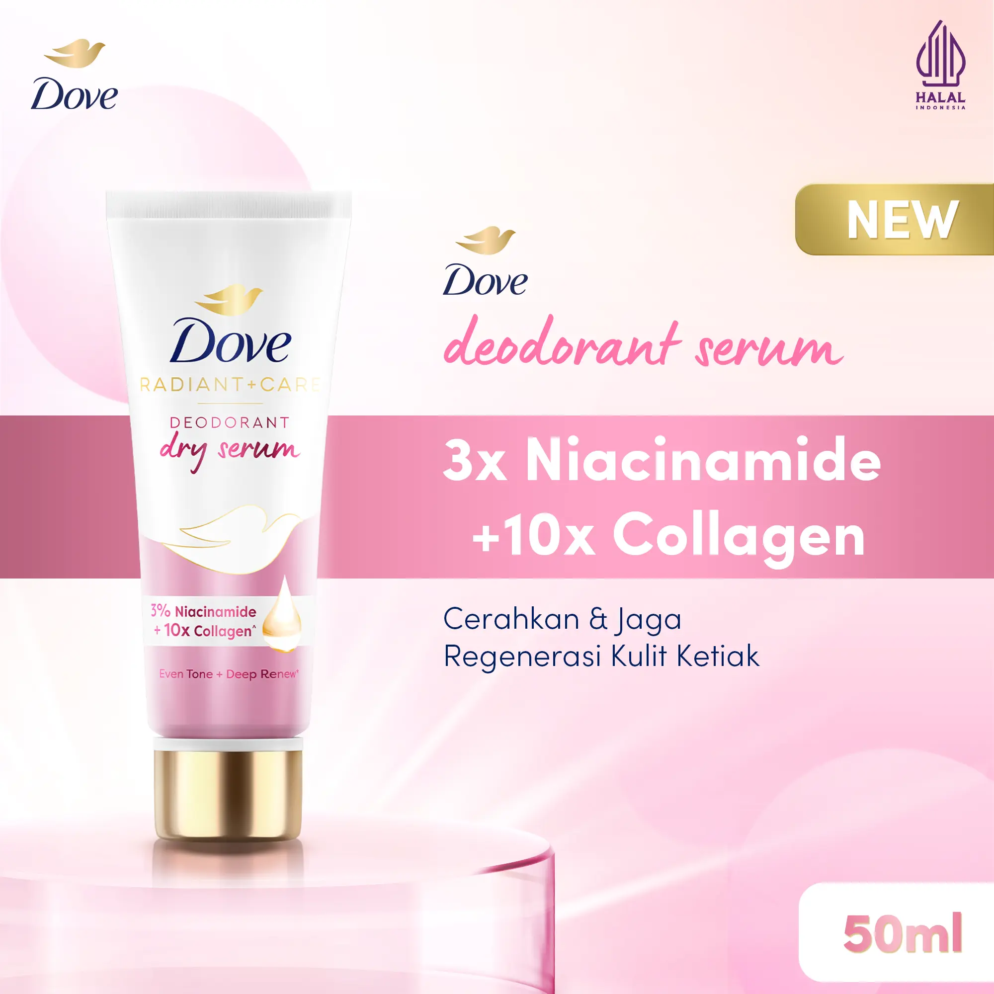 Dove Deodorant Dry Serum Regenerate Care Collagen + Vitamin B3 50Ml
