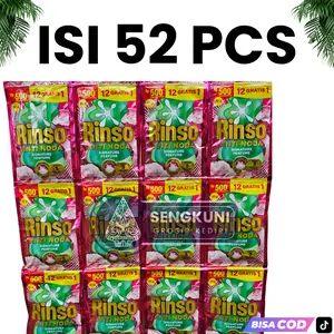 Promo 52 pcs Rinso Cair 20ml 500an Paket Bersih Wangi Cuci Baju