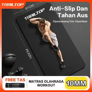 TrailTop Matras Yoga Premium Anti Slip 8/10mm Karpet Olahraga untuk Fitness & Latihan di Rumah