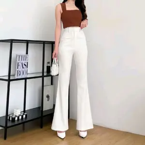 ERZU.ID - Kylie Cutbray Pants Highwaist Celana Flare Pants Wanita Semiwool Premium Kantor