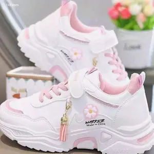 sepatu anak perempuan kekinian.sepatu anak usia 3-11 tahun.sepatu sekolah anak perempuan.sepatu anak perempuan casual Leather Ujung Bundar Bunga Fashion | Hot Item