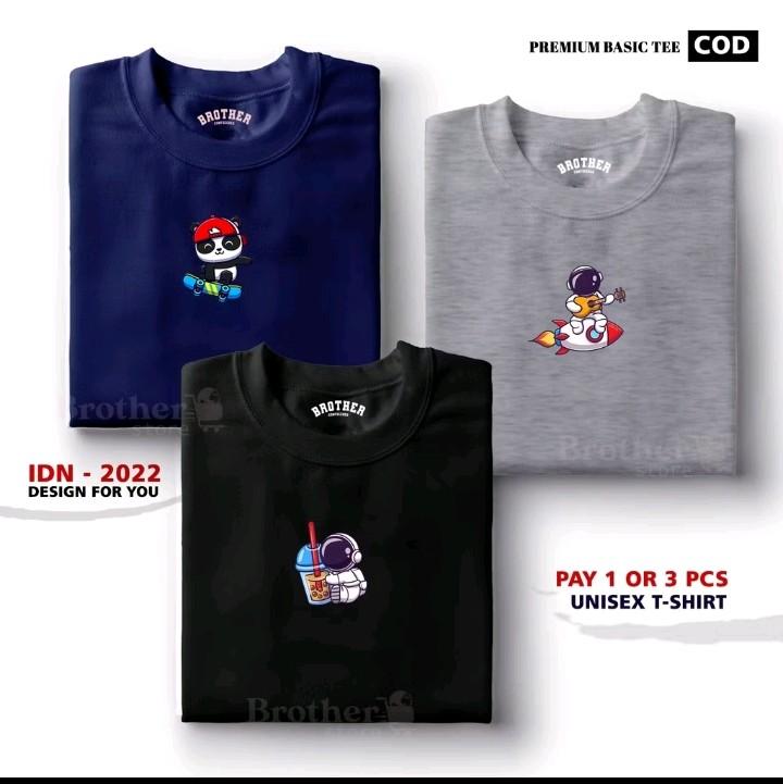 (BAHAN TEBAL) BUY 1 OR 3 PCS (PROMO COD) DAWIRR STORE / Kaos Distro100% Catoon Combed Katun Nyaman Pria Wanita Unik Baju Atasan Cowok Lembut 3