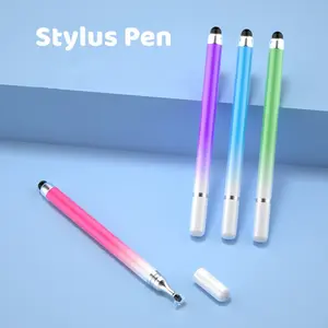 Stylus pen multifungsi 2in1 universal Untuk all device touchscreen Microfiber head touch tablet drawing pen Capacitive stylus Pulpen stylus HP warna gradasi