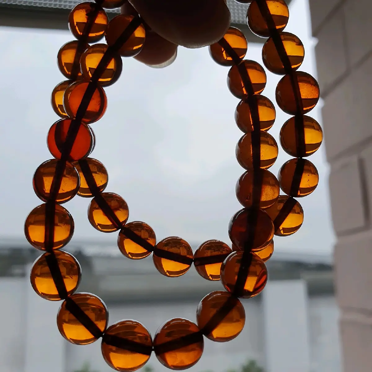 Crystal bracelet orange amber