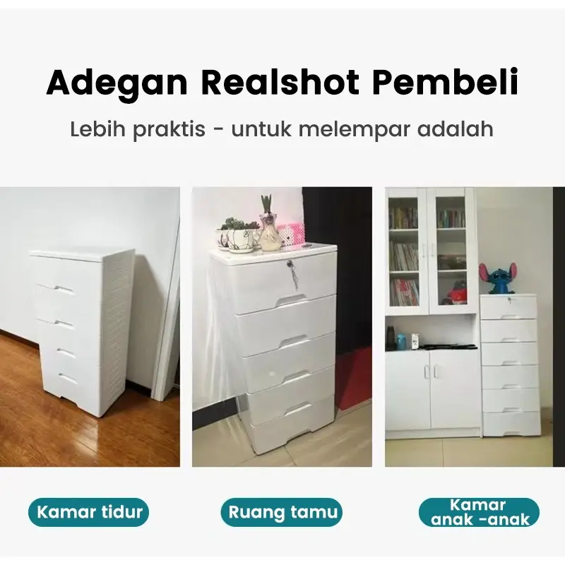 【7 Tingkat】Sakula Lemari Plastik Jumbo 7 Tingkat dengan Roda dan Garansi Lima Tahun - Furniture, Laci 8