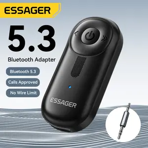 Essager Bluetooth Car Receiver Adapter 3.5mm AUX Jacks for Car Speakers Audio Music Receiver Hands Free Bluetooth 5.3 Adapter