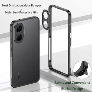 Pelindung Lensa Kamera Logam Untuk Redmi Turbo 4 Pro Poco F7 X7 Pro 5G Kasus Disipasi Panas Bingkai Logam Paduan Aluminium Bumper Desain Geler Keselamatan