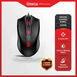 GAMEN GM100/GM200 Gaming Mouse Macro Wired RGB Light 7200 DPI For Komputer / Laptop Original - Garansi 1 Tahun