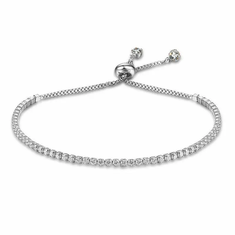 Gelang Serut Diamond Rhinestone Imitasi Adjustable Bracelet Bisa Disesuaikan Korea fashion berlian imitasi lingkaran tangan rantai Aksesoris Wanita Adjustable Hias Kristal Permata Strip Aksesoris. B-31
