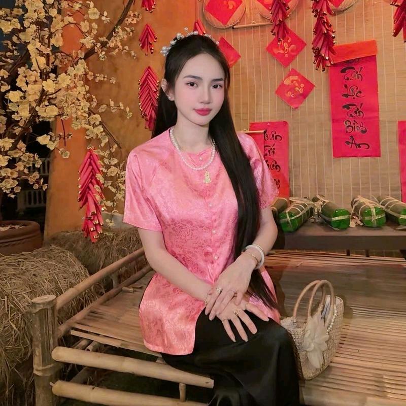 ÁO LẺ BIG SIZE 70-95KG BÀ BA GẤM LỤA TRUYỀN THỐNG BIGSIZE ÁO BÀ BA GẤM LỤA TAY NGẮN SIZE 7