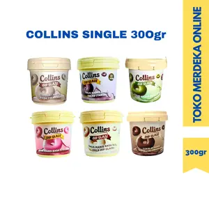 Selai  Collins Dip Glaze 300 g All Variant Chocolate Tiramizu Strawberry Taro Milk Matcha Choco Crunchy Banana Stroberi Fruity Coklat Cokelat