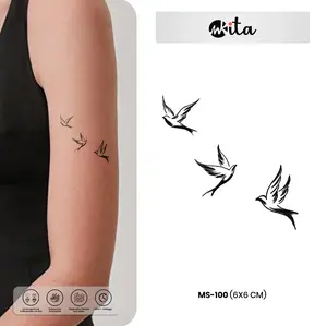 Tato Semi Permanen Fruit Ink Karakter Simple Burung Kecil Tatto Temporer Tahan 7-14 Hari