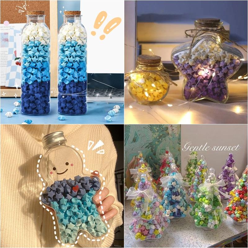 Botol Bintang Origami, DIY, Lutsinar, Botol Hajat, Hadiah Kreatif ...
