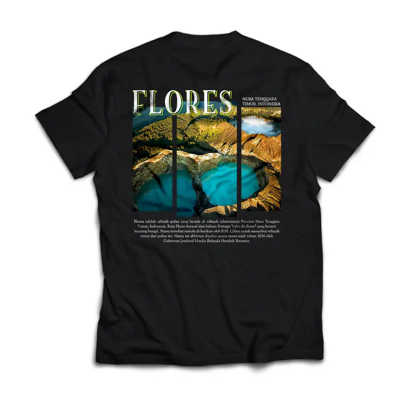 Kaos Cowok Distro Oleh-Oleh Liburan FLORES NTB Baju Pria Sablon Polos Katun Combed 2