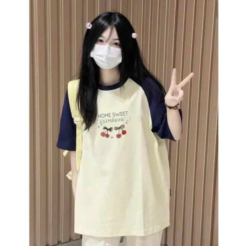 Áo thun phông Raglan nam nữ CHERRY tay lỡ form rộng PINK Unisex