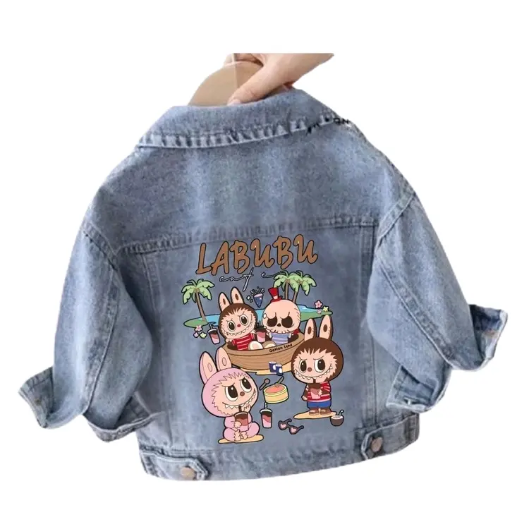Jaket Jeans Anak Perempuan Motif Labubu Soft Blue - Usia 1-7 Tahun - Fashion