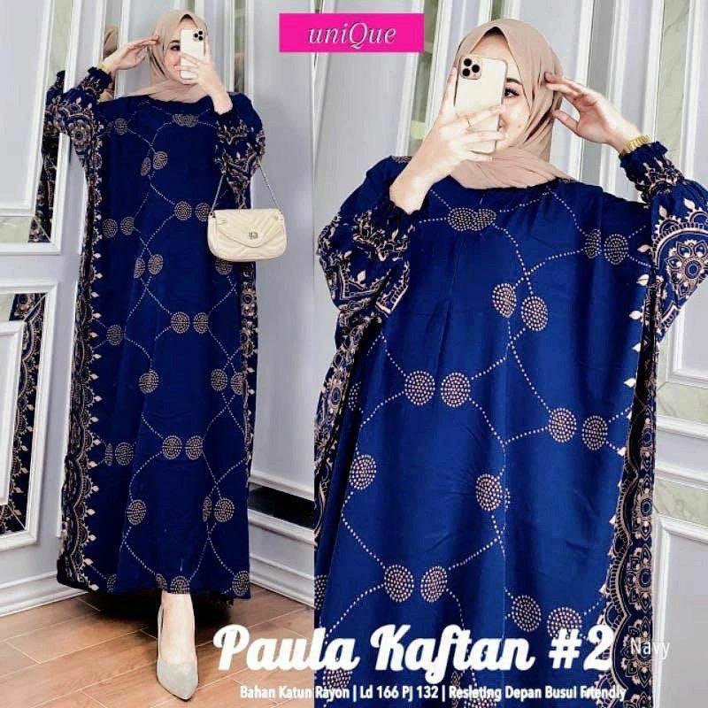 Product Introduction of GROSIR KAFTA PAULA | KAFTAN SUPER  JUMBO LD 180 cm PJ 138 cm | DASTER LOWO TERMURAH Panjang Motif Dewasa Renda Lebaran 1