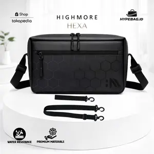 Promo Exclusive Tas Selempang Clutbag Handbag  Slingbag Pria Hitam - Highmore Hexa K Waterproof