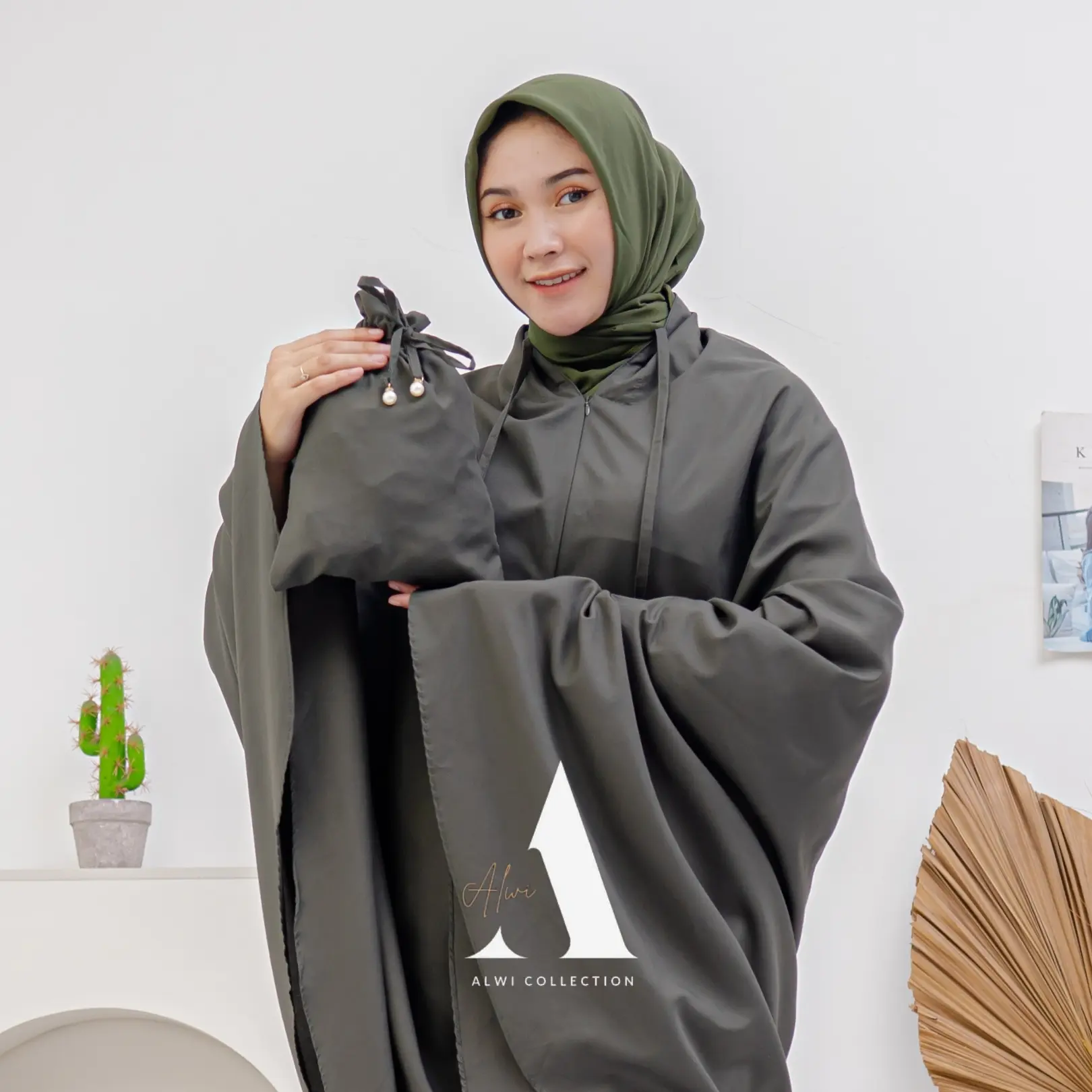 Mukena Traveling resleting Dewasa 2in1 Tas Mini Pouch Katun Premium Terbaru Mukenah Muslim Atasan Bawahan Panjang Nyaman