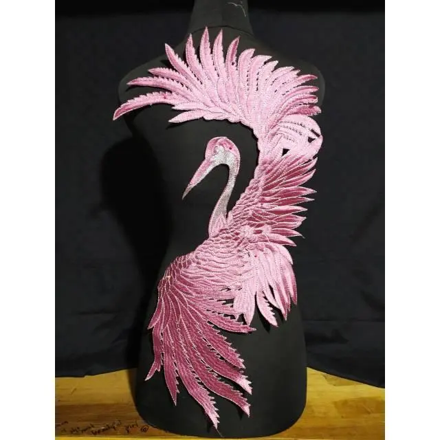 Renda bordir burung flamingo 5