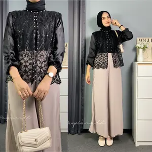 LILY Outer Crop Brukat Organza / Outer Pendek Brokat Sapto / Baju Kondangan Wanita, Wisuda, Hari Raya Lebaran, Bridesmaids, Lamaran / Pakaian Formal Nikahan Acukabee
