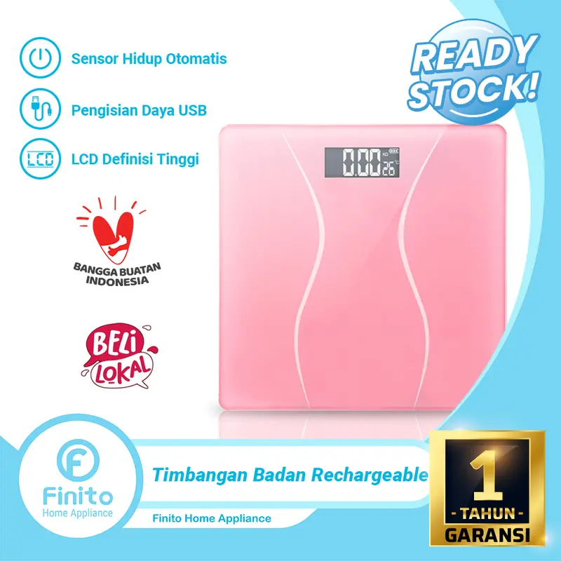 Smart Digital Body Fat Scale / Timbangan Badan Pintar Digital USB Rechargeable 0