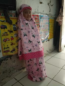 Product Review of MUKENA ANAK KARAKTER MUKENA ANAK MURAH 2-9TH Bunga Polka Dot Putih Muslim from m**a 0