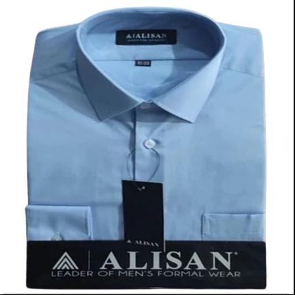 Alisan Kemeja Polos Hitam Lengan Panjang Slim Fit Formal Kerja Kualitas Super Premium Bahan 100% Katun Nyaman Size M L XL XXXL