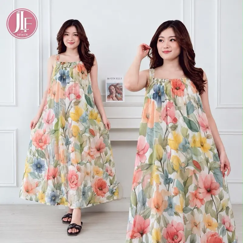 Hanny Dress Kensi dengan Desain Bunga Warna-warni untuk Tampilan Elegan dan Nyaman