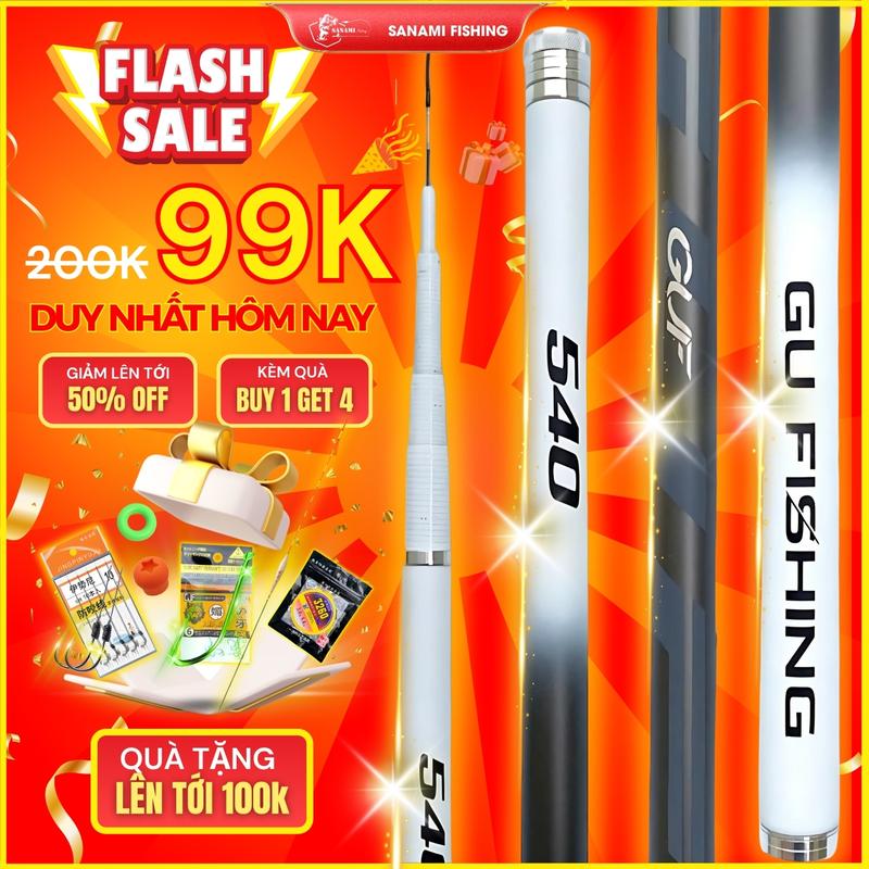 [Ưu Đãi] Cần Câu Tay GUF Hắc Bạch 5H 28i  F1 Chuyên Câu Đài Siêu Cao Cấp CT62 - Sanami Fishing Bắt Cá Đi Câu Câu Cá