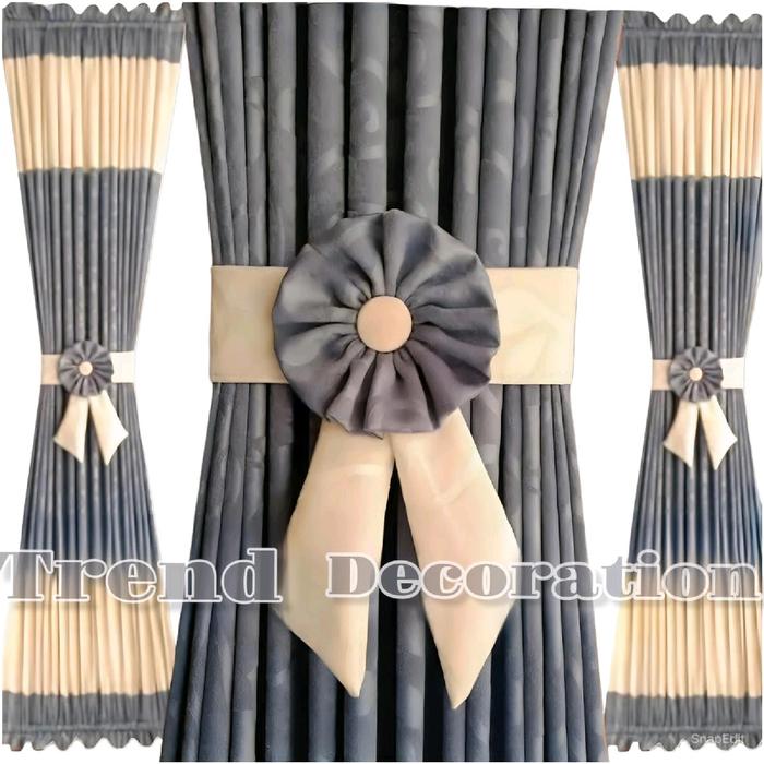 Gambar Gorden Kupu-Kupu Model Jendela Ikat Pita Tengah Kain Embosse - Dekorasi Tali Bunga Curtain spiral - 100 cm dari GORDEN ASILA Kab. Bandung Tokopedia