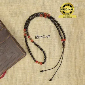 THE TRIPLE BLACK RED Kalung Gelang Tasbih Kecil Kayu Kaokah Kokkah Kokka Mix Tiger Eye ASLI Original 100%