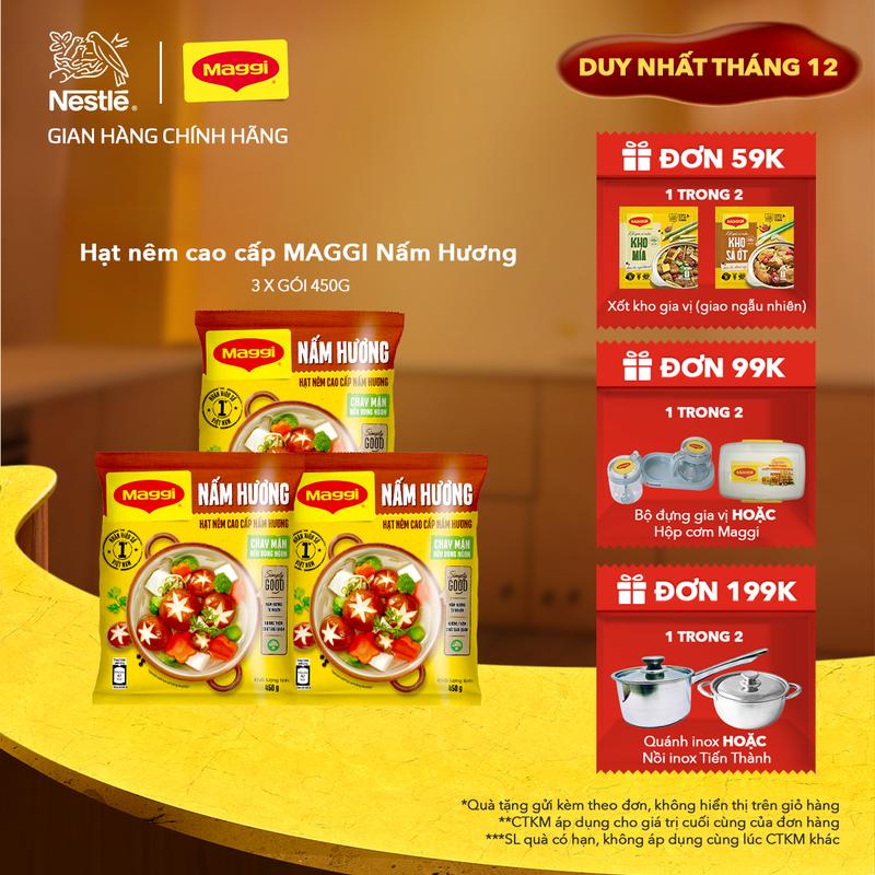  Nestlé VN Combo 3 Hạt nêm cao cấp MAGGI Nấm Hương  Gói 450g -ST 
