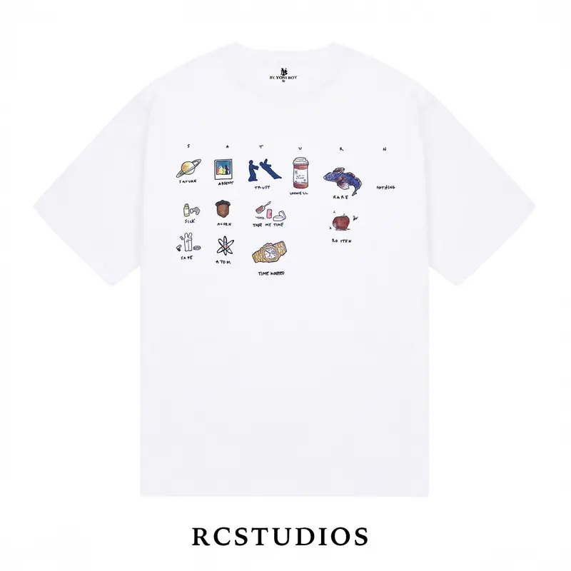 BY.YONIBOY - Kaos Katun Atasan Distro Wanita Pria Sza 'Saturn' Motif 1