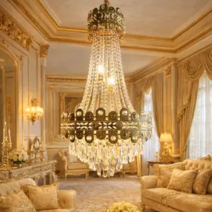 Lampu Gantung Kristal Minimalis 3040 Ukuran 40cm/50cm/60cm Modern Mewah Cocok Buat Ruang Tamu dan Ruang Keluarga Minimalis Bahan Kristal dan Besi Chrome Fitting E27