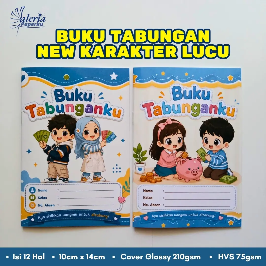 Buku Tabungan Anak New Karakter Lucu | Buku Tabungan Sekolah TK SD SMP SMA