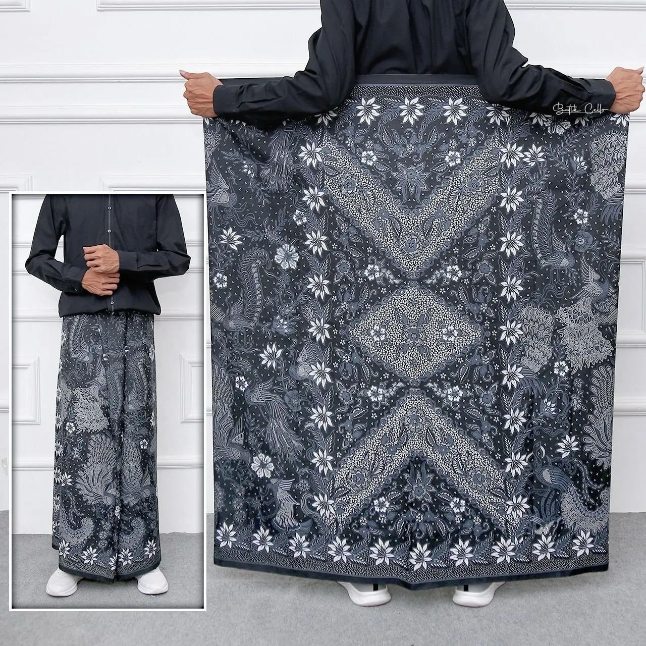 Alia Putri - Sarung Batik Motif Bakaran Abu Ukuran Dewasa Muslim Printing Katun Sarung Santri Lebaran  Ramadhan