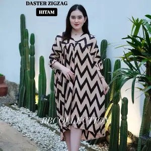 DASTER RAYON MOTIF ZIG ZAG TIDAK NERAWANG BUSUI BUMIL Resleting Ld 125 Nyaman Tebal bahan hits